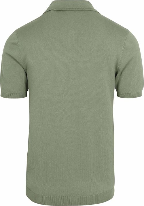 No Excess Knitted Polo Shirt Green Product / Achterkant