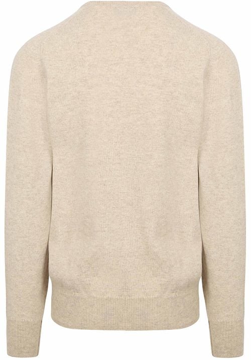 William Lockie Pull Col-V Agneline Linen Beige Product / Achterkant