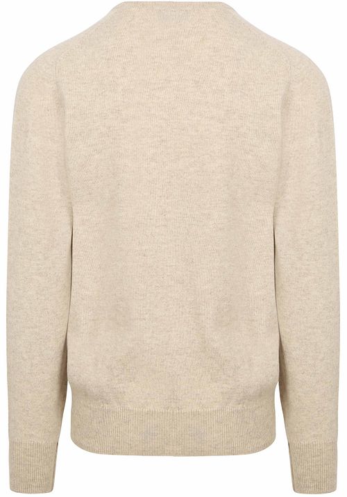 William Lockie V-Neck Lambswool Linen Beige Product / Achterkant