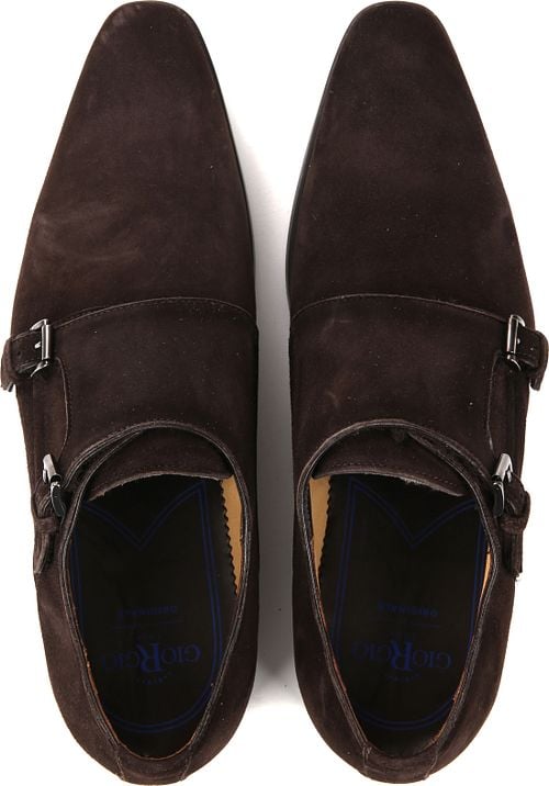 Giorgio Amalfi Shoe Monk Strap Brown Suede Product / Detail