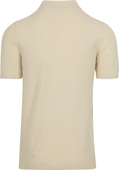 No Excess Knitted Polo Shirt Structure Ecru Product / Achterkant