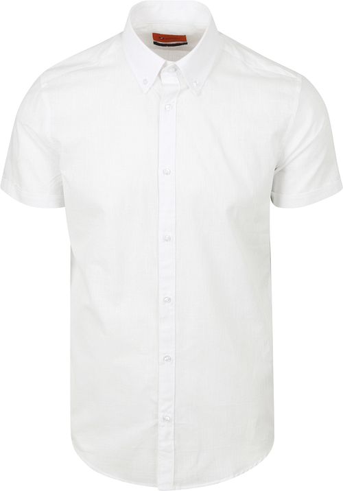 Suitable Short Sleeves Hemd Cotton Slub Weiß Product