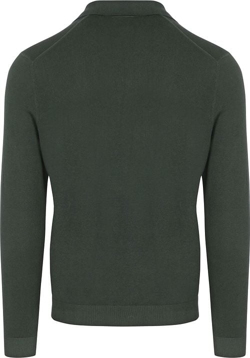 Suitable Compact Cotton Polo Shirt Dark Green Product / Achterkant