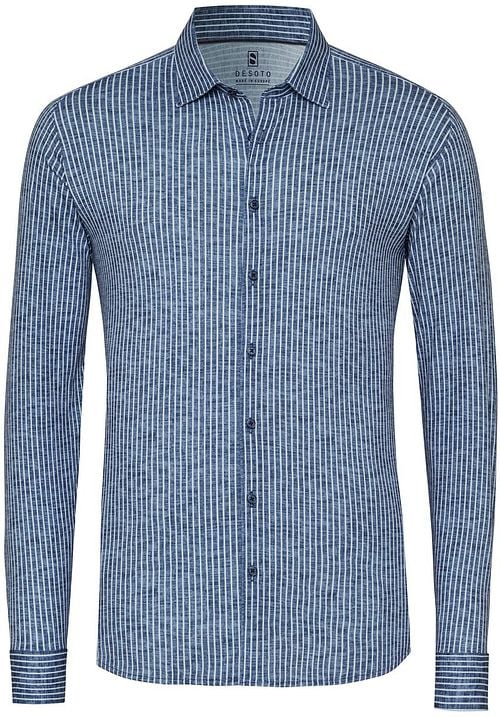 Desoto Shirt Kent Linen Optics Stripes Navy Product