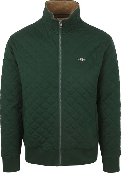 Gant Quilted Cardigan Dark Green