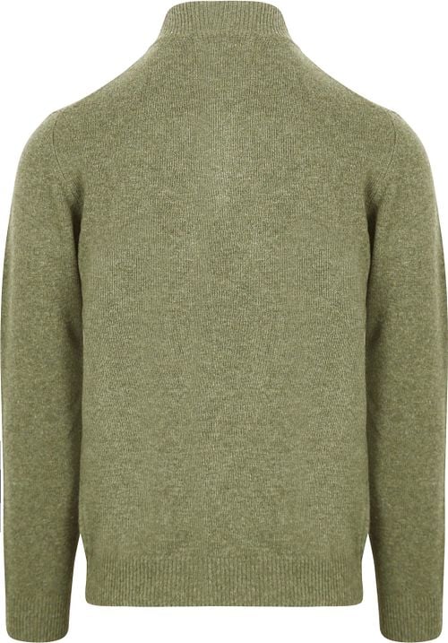 Suitable Half Zip Pullover Lambswool Light Green Product / Achterkant