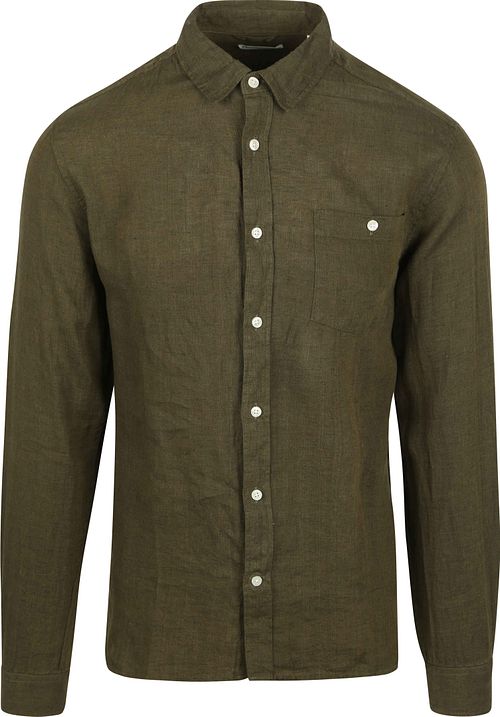 KnowledgeCotton Apparel Shirt Linen Olive Green Product
