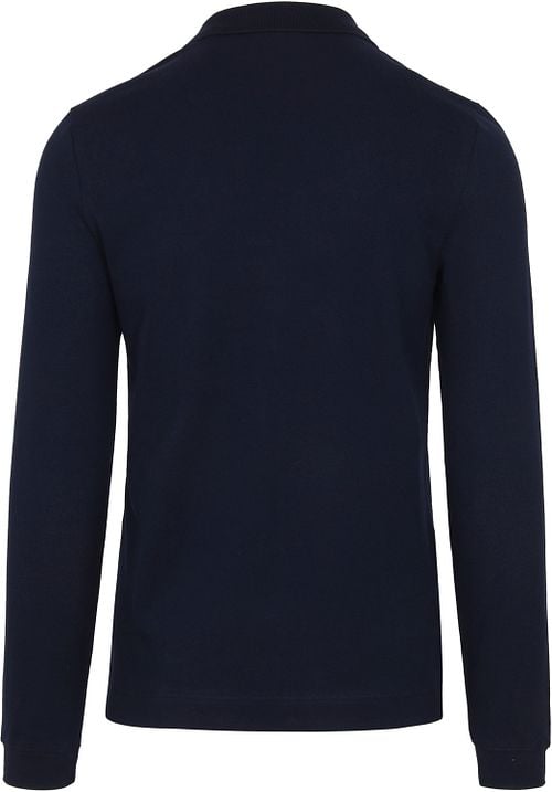 Lacoste Poloshirt Pique Longsleeve Donkerblauw Product / Achterkant