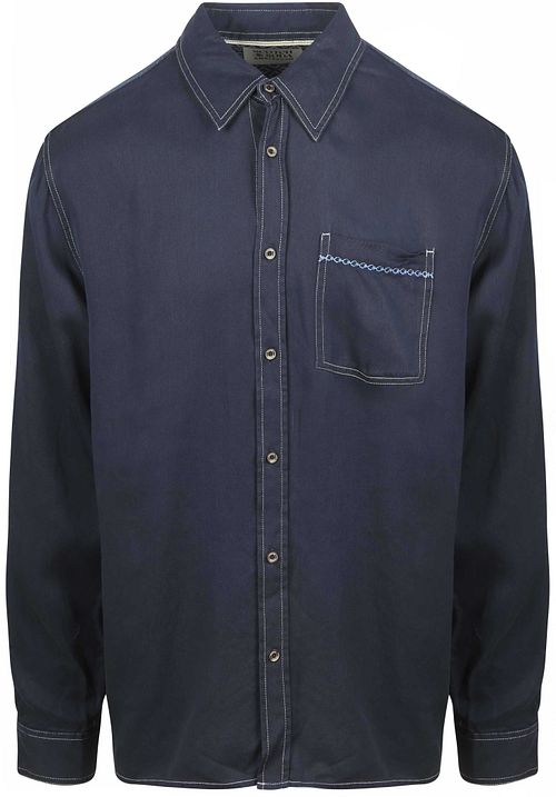 Scotch and Soda Shirt Solid Tencel Navy Product