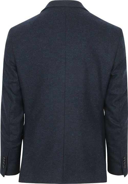 Suitable Blazer Herringbone Merino Wool Navy