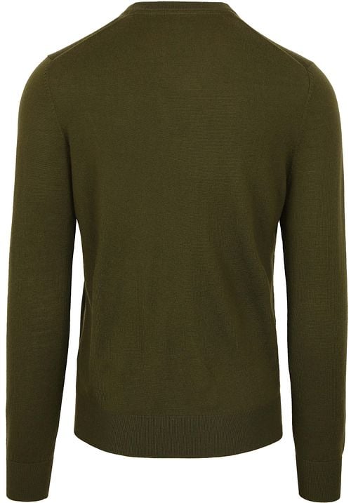 Suitable Merino Pullover V-Neck Olive Green Product / Achterkant