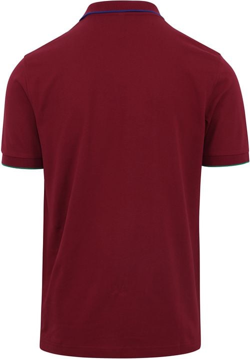Sun68 Polo Petites Rayures Bordeaux Product / Achterkant