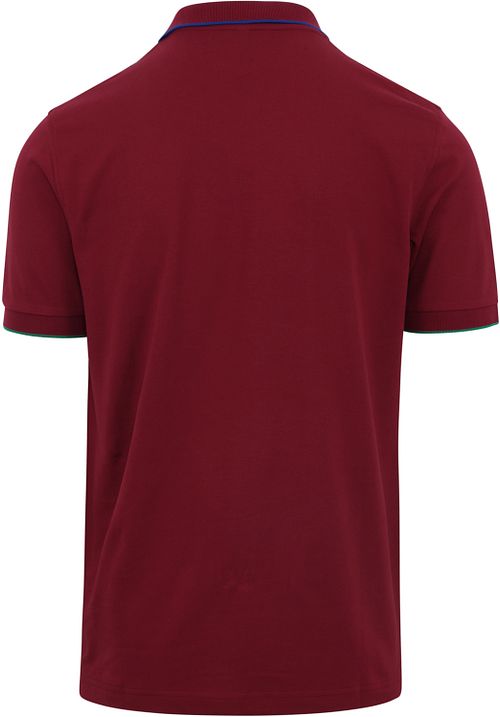 Sun68 Polo Shirt Small Stripe Bordeaux Product / Achterkant