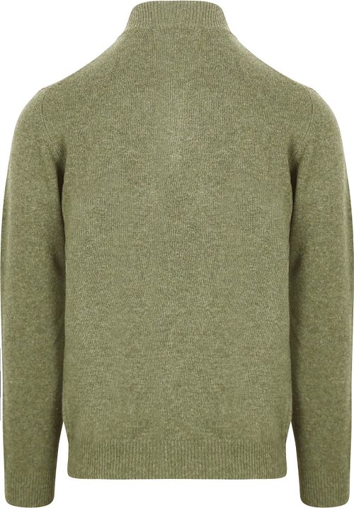 Suitable Pull Demi-Zip Laine D'agneau Vert Clair Product / Achterkant