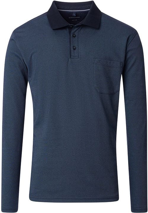 Casa Moda Long Sleeve Polo Structure Navy Product