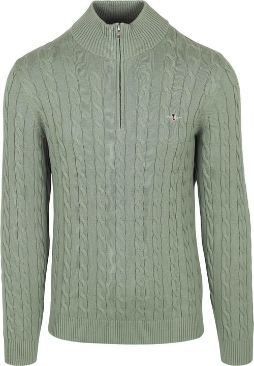 Gant Half-Zip Pullover Cable Groen Product