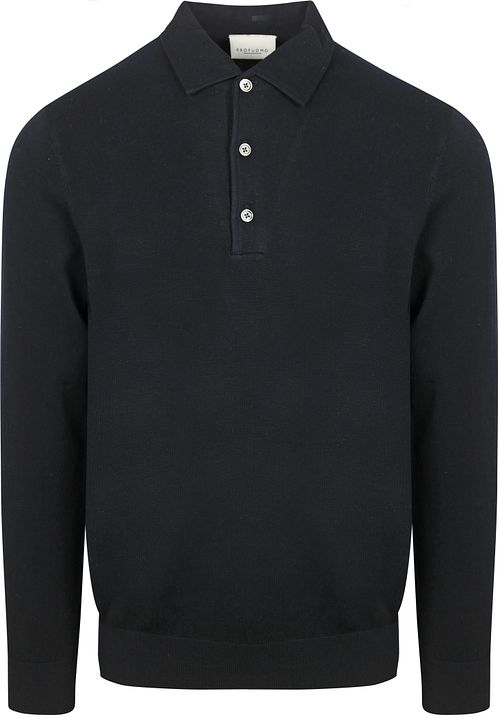 Profuomo Longsleeve Polo Luxury Basic Marine Product