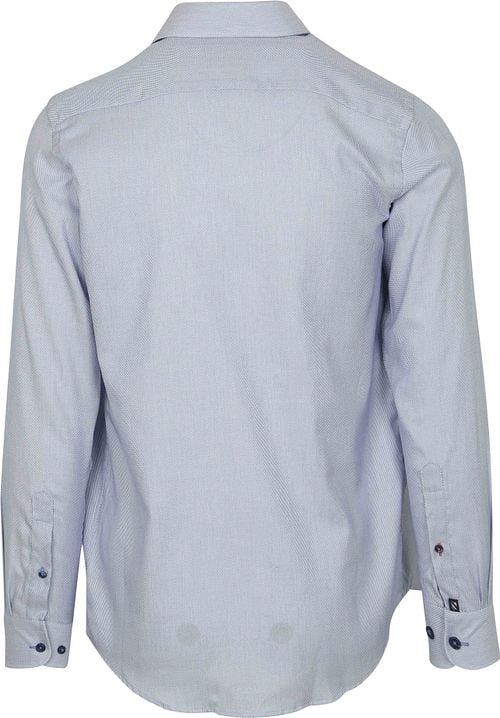 Suitable Overhemd Jacquard Luxe Blauw