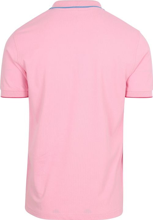 Sun68 Polo Shirt Small Stripe Collar Light Pink Product / Achterkant
