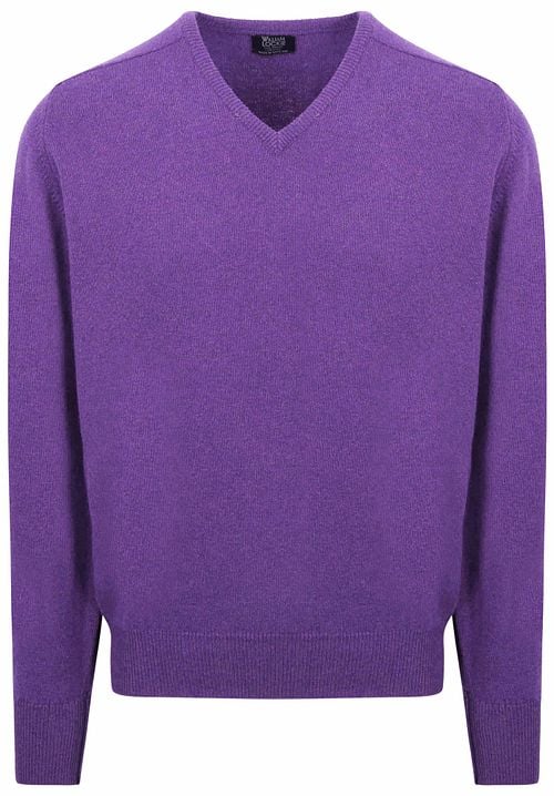 William Lockie V-Neck Lambswool Purple Product
