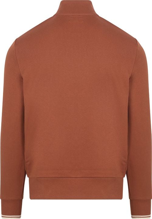 Fred Perry Half Zip Trui Whisky Bruin Product / Achterkant