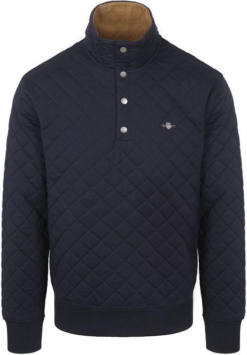Gant Quilted Mocker Sweater Navy