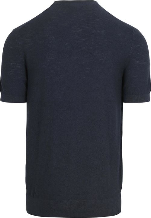 Suitable Piqué T-shirt Leinen Navy Product / Achterkant