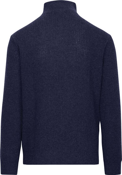 Suitable Half Zip Pullover Wool Blend Navy Product / Achterkant