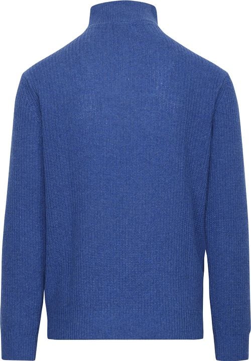 Suitable Half Zip Trui Wol Blend Blauw Product / Achterkant