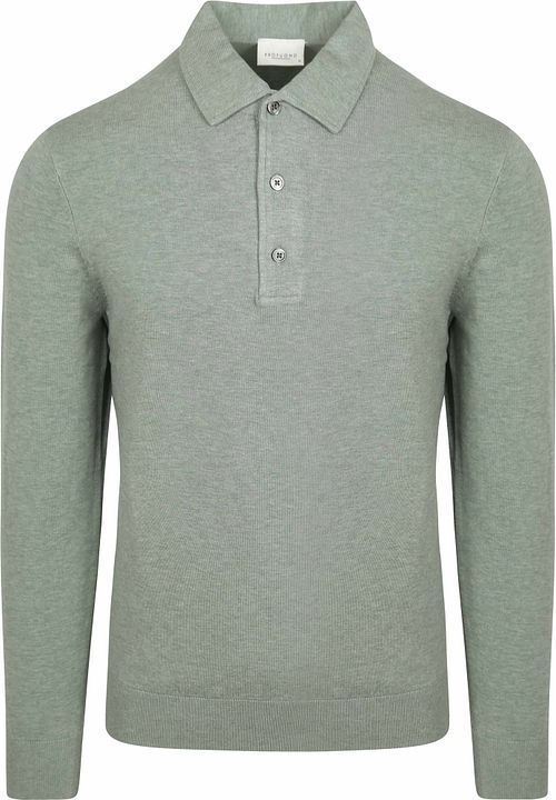 Profuomo Longsleeve Polo Luxury Basic Vert Product