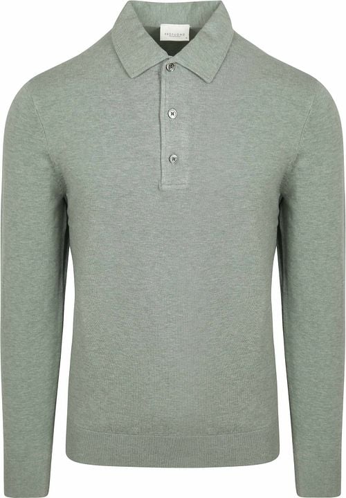 Profuomo Longsleeve Polo Shirt Luxury Basic Green Product