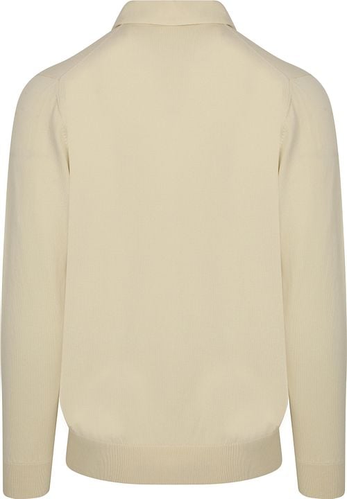 Profuomo Longsleeve Polo Luxury Basic Off White Product / Achterkant
