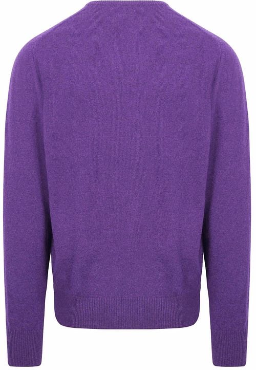 William Lockie V-Neck Lambswool Purple Product / Achterkant