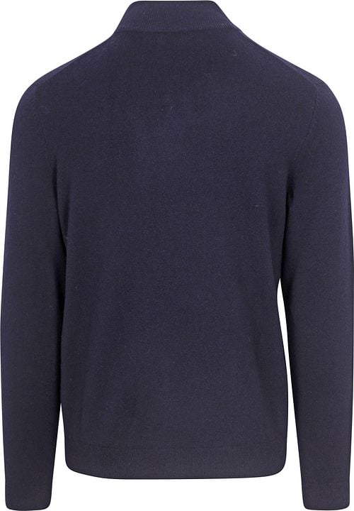 Steppin' Out Half Zip Trui Merinowol Navy Product / Achterkant