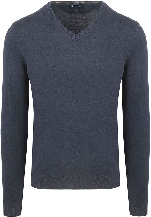 Suitable Respect Cotton Vinir Pullover Melange Navy Product