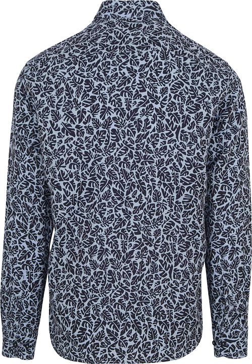 BOSS Hemd Leinen Druck Blau Product / Achterkant