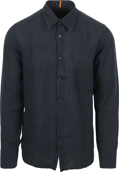 BOSS Relegant Shirt Linen Navy Product