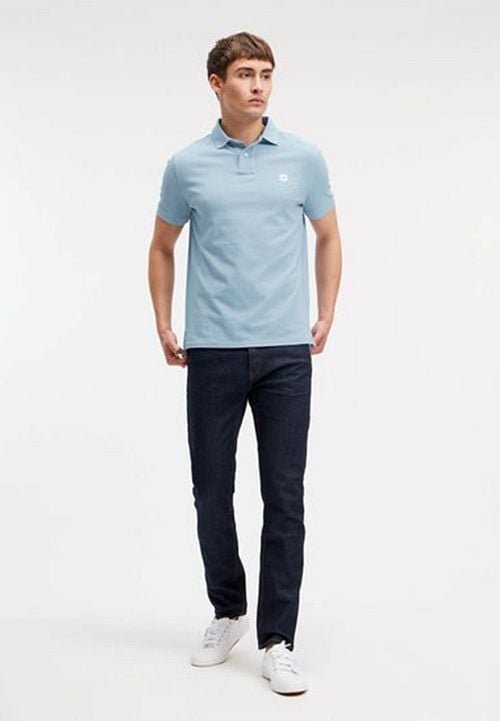 King Essentials The Rene Poloshirt Lichtblauw Model / Voorkant