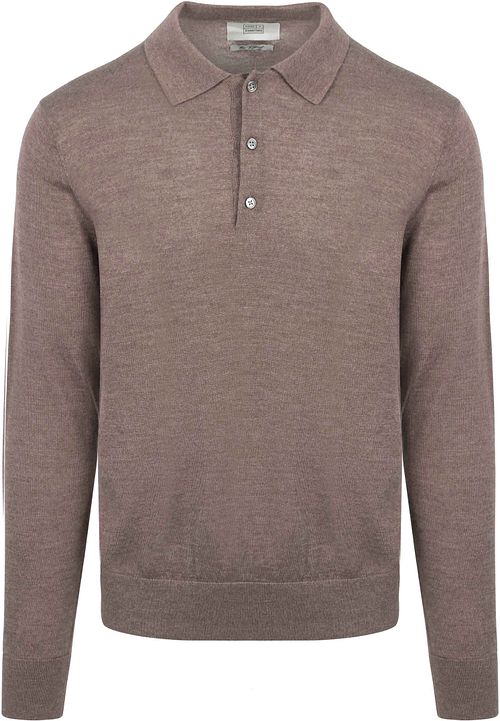 King Essentials The Robert Long Sleeve Polo Merino Marron Product