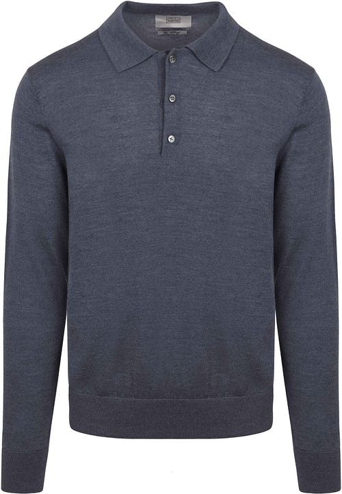 King Essentials The Robert Long Sleeve Polo Shirt Merino Anthracite Product