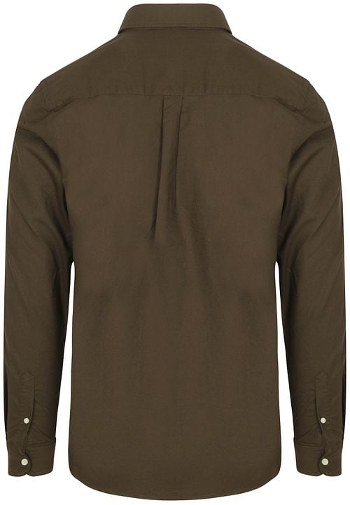 Lyle & Scott Shirt Plain Oxford Olive Product / Achterkant
