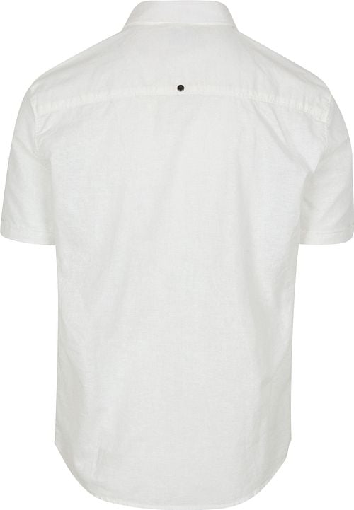No Excess Short Sleeve Overhemd Linen Blend Wit Product / Achterkant