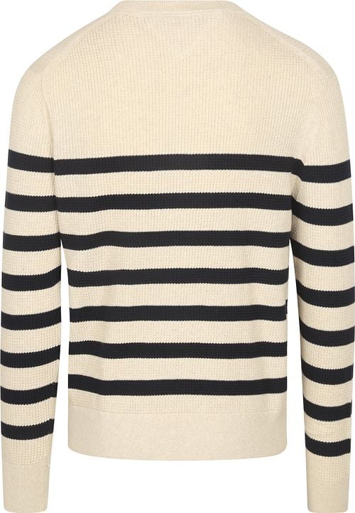 Tommy Hilfiger Sweater Ink Stripes Beige Product / Achterkant