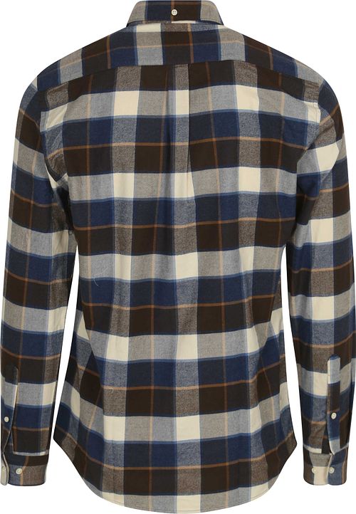Barbour Chemise Valley Carreaux Marron Bleu Product / Achterkant