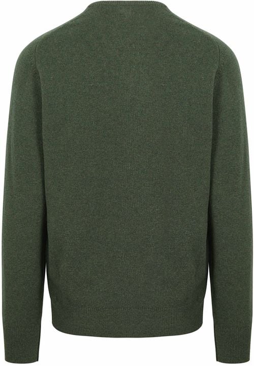 William Lockie Pullover Lambswool V-neck Rosemary Green Product / Achterkant