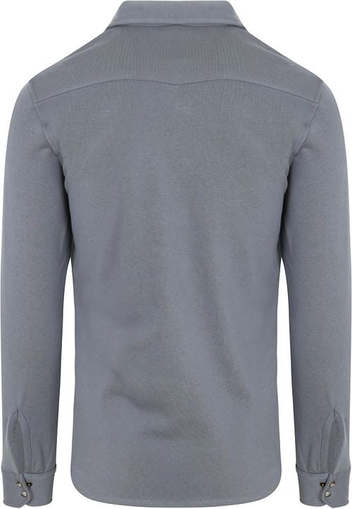 Profuomo Overshirt Western Jersey Blauw Product / Achterkant