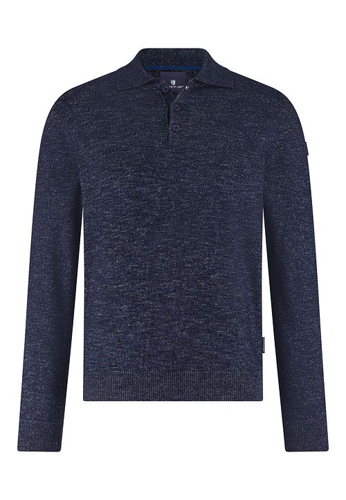 Pull State Of Art à col polo mélange bleu marine Product