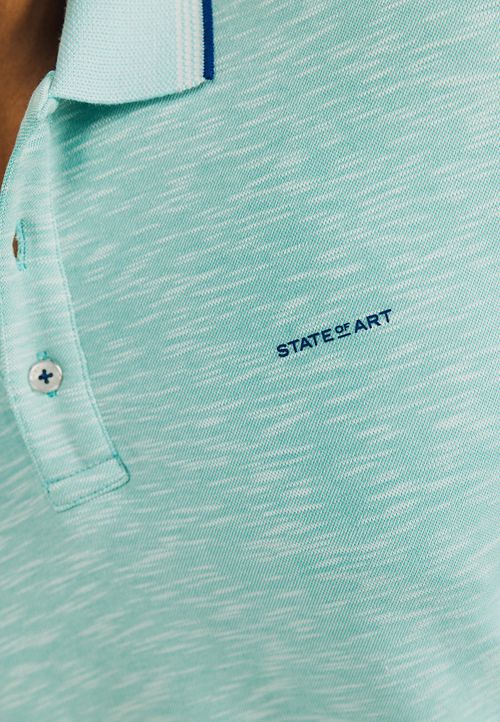 State of Art Polo Slubmelange Light blue Model / Detail