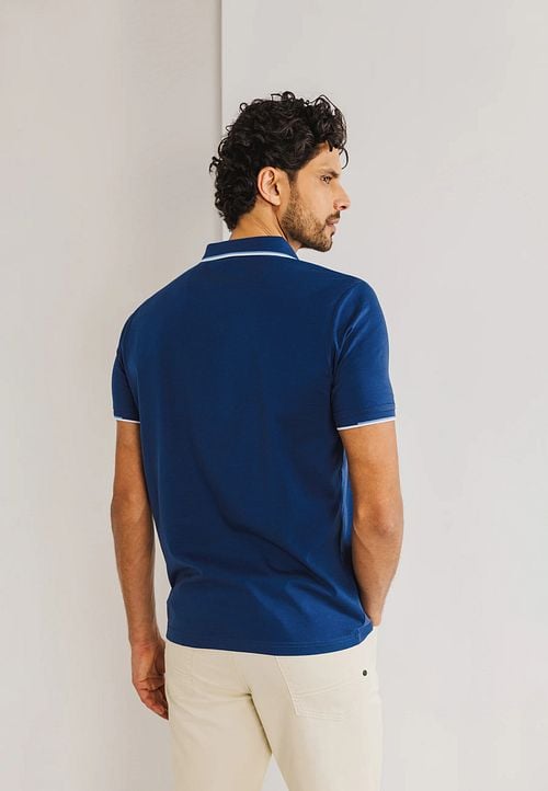 State of Art Poloshirt Jersey Navy Model / Achterkant