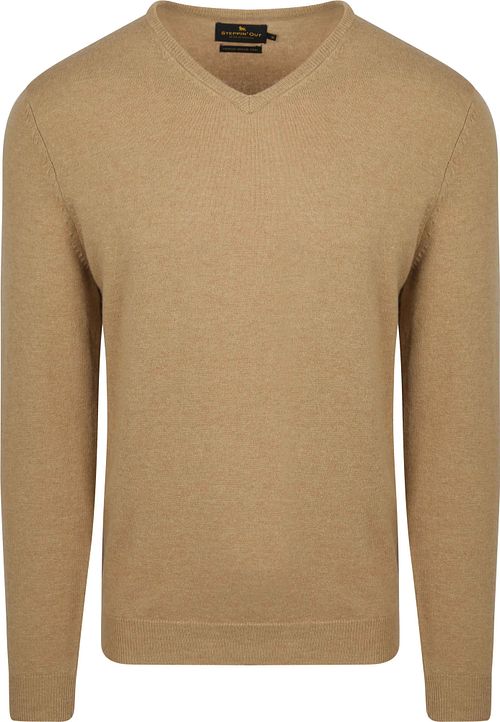 Steppin' Out Pullover V-Ausschnitt Merinowolle Beige Product